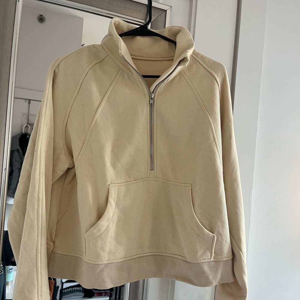 Beige women’s quarter zip - Picture 2 of 2